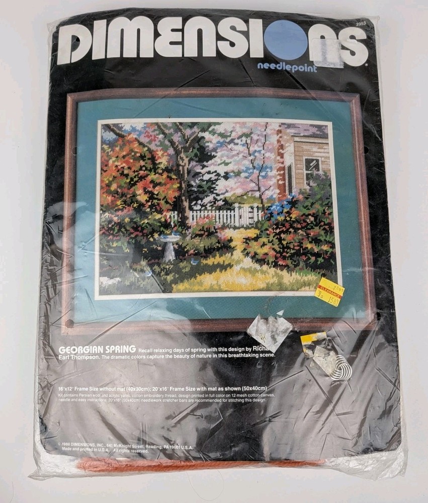 1988 Dimensions GEORGIAN SPRING Needlepoint Kit-SEALED!