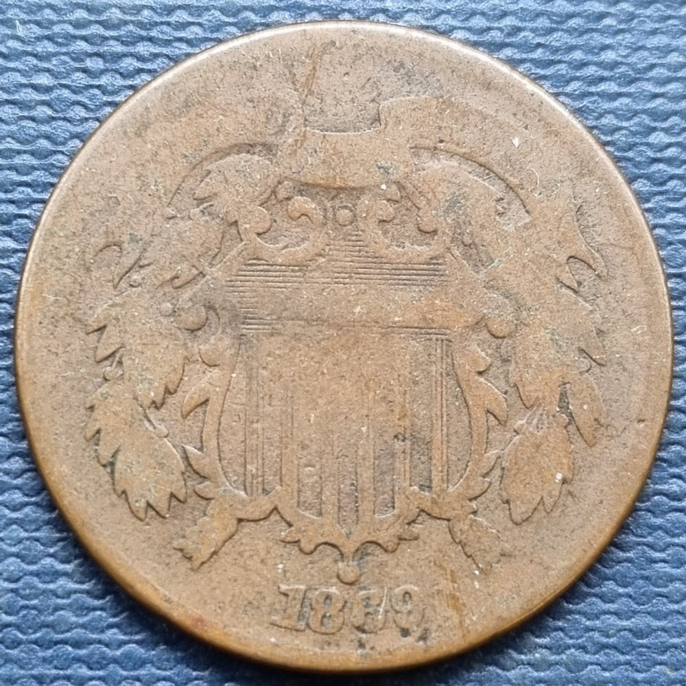 1869 Two Cent Piece 2c Type Coin Circulated #97014