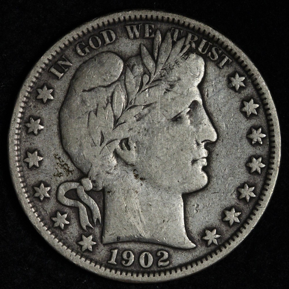 1902 Barber Silver Half Dollar FINE/VF E352 VIJES