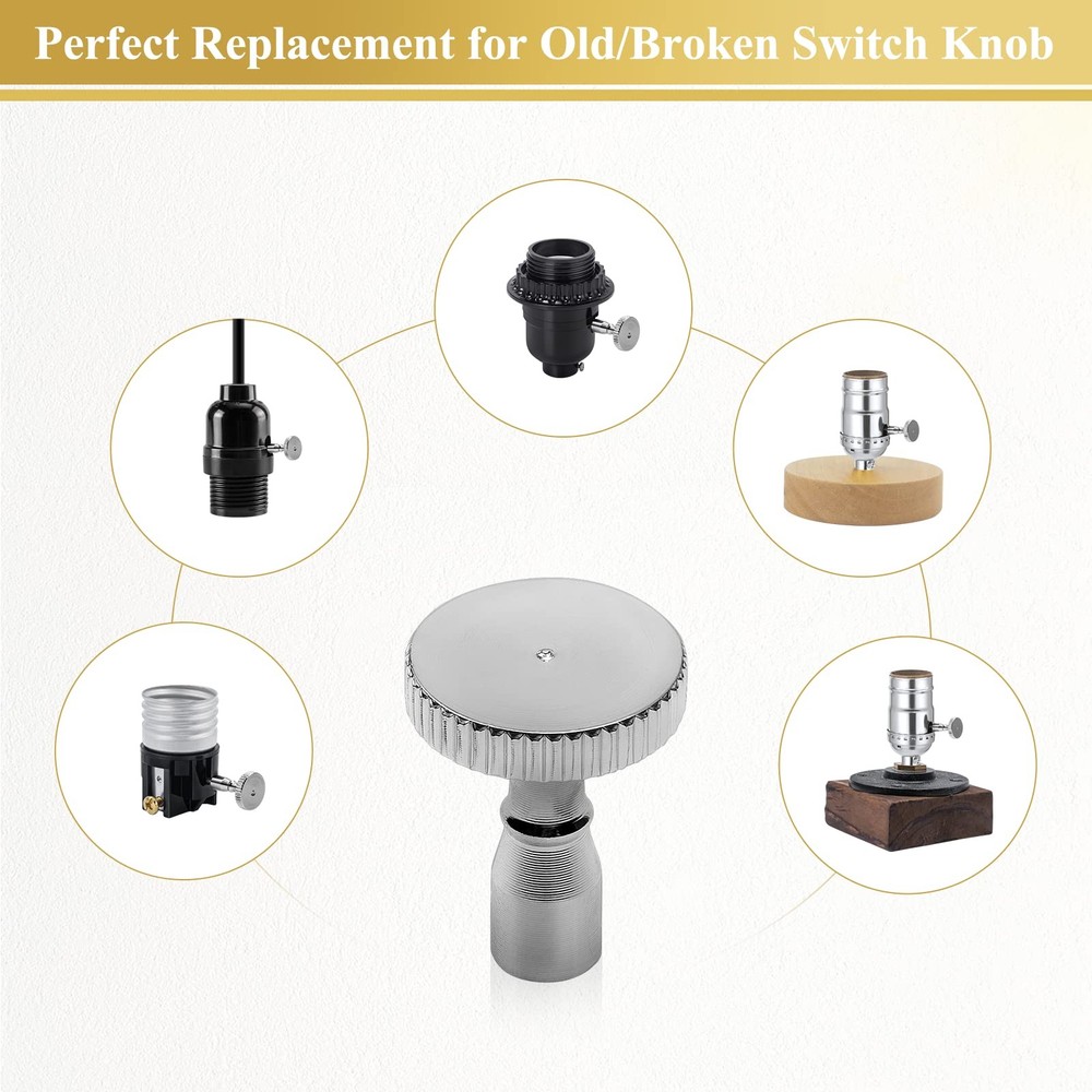 Lamp Turn On/Off Switch Knobs Replacement, Metal Lamp Switch Knob for Univers...