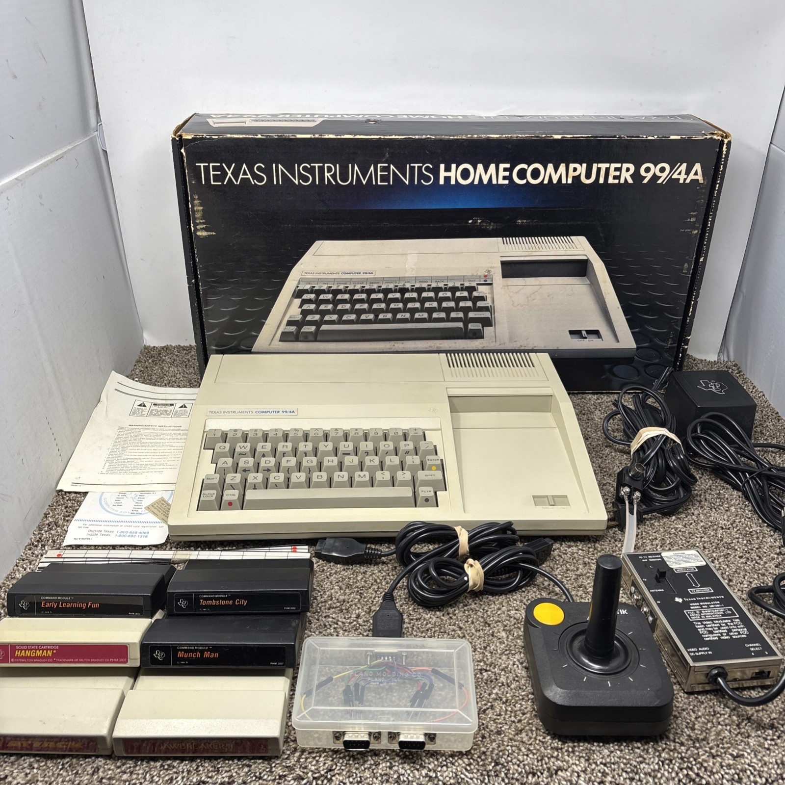 Texas Instruments TI-99/4A  Home Computer In Box TESTED With Cables Games