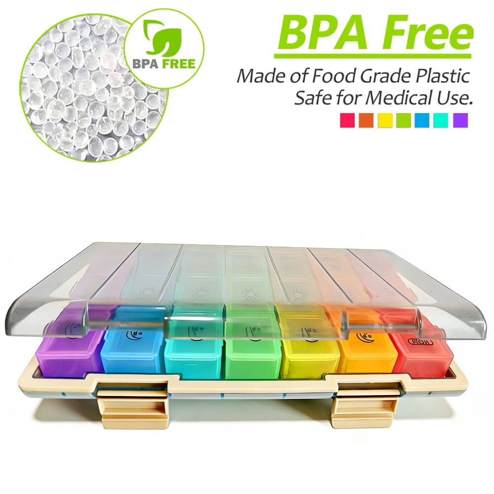 Monthly Pill Organizer Pill Case Pill Box One Week 3 Times a Day Moisture-Proof