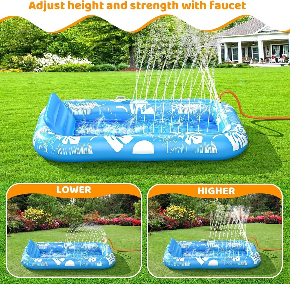 Refreshing Inflatable Tanning Pool Float with Sprinkler - Perfect for Summer Fun