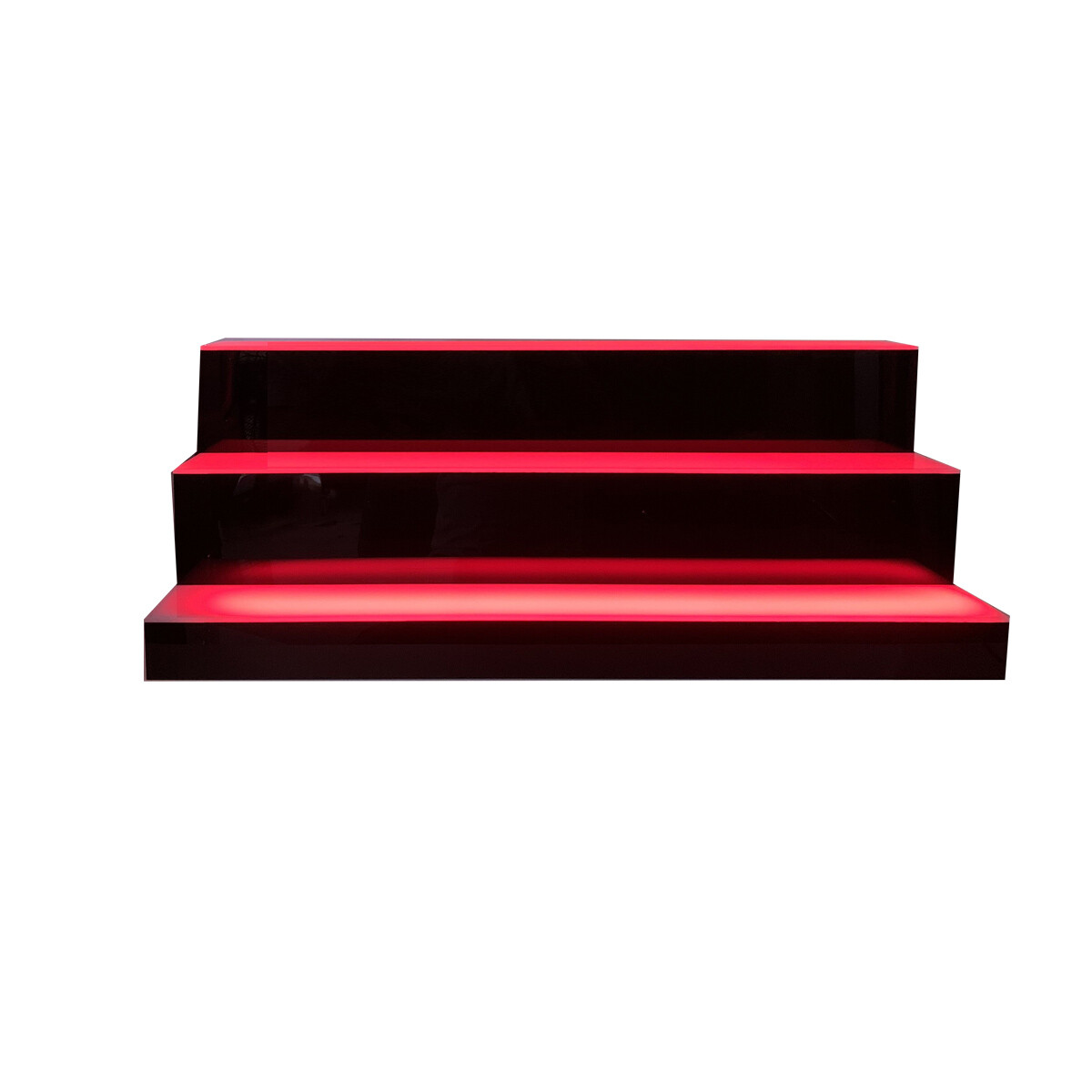 39" 3 Step Tier LED Lighted Shelves Illuminated Liquor Bottle Display Stand US