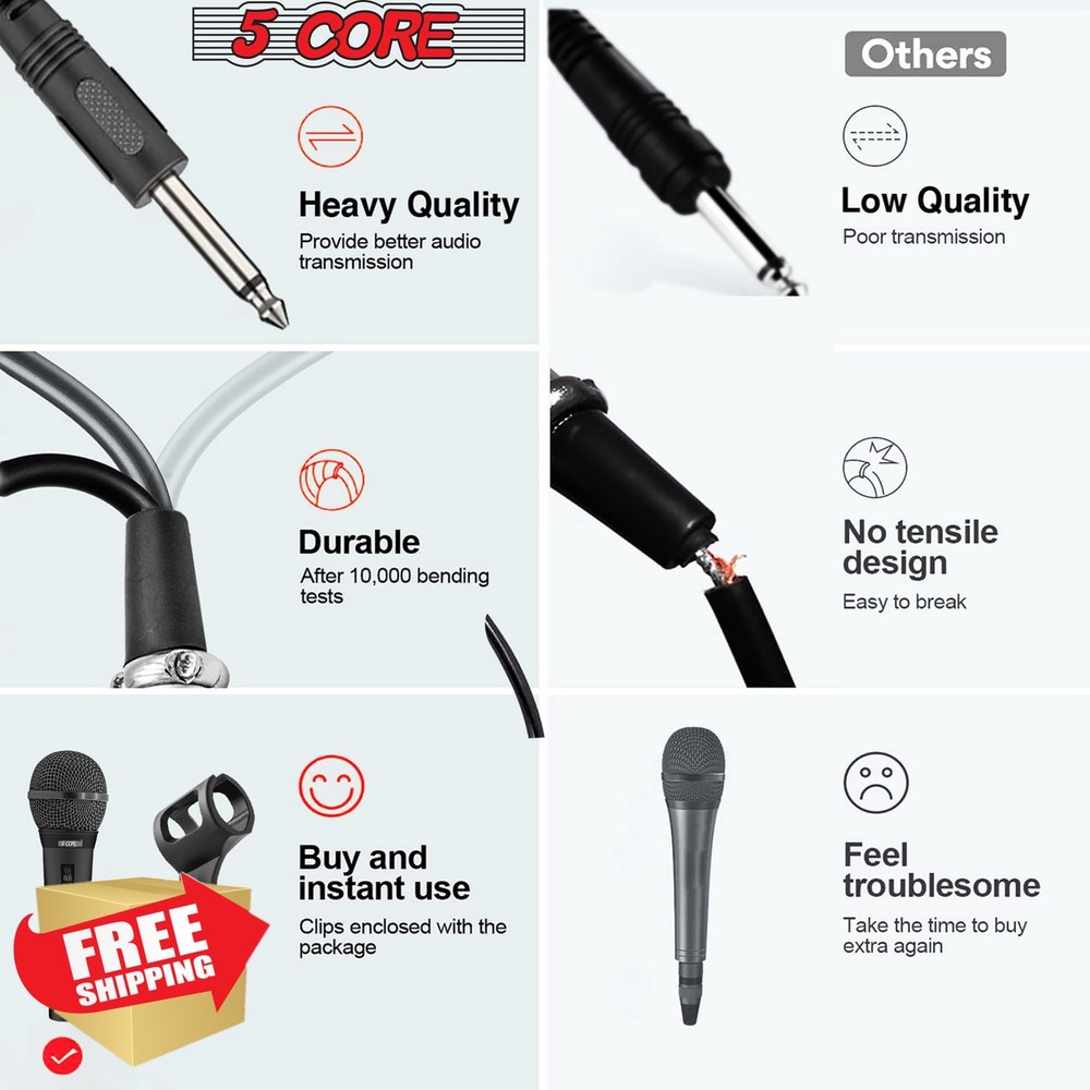 5 CORE Dynamic Vocal Mic Cardioid On/Off Switch XLR