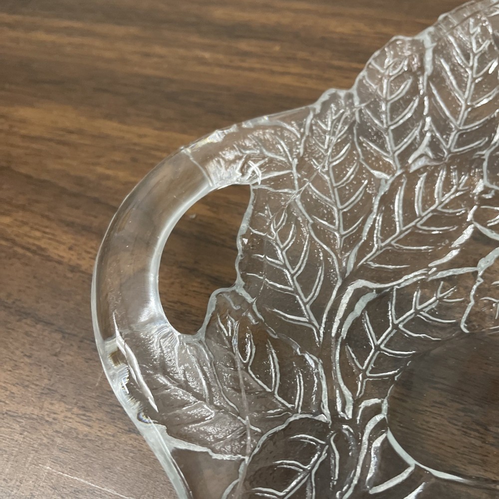 Clear Glass Serving Tray Pear Fruit Design