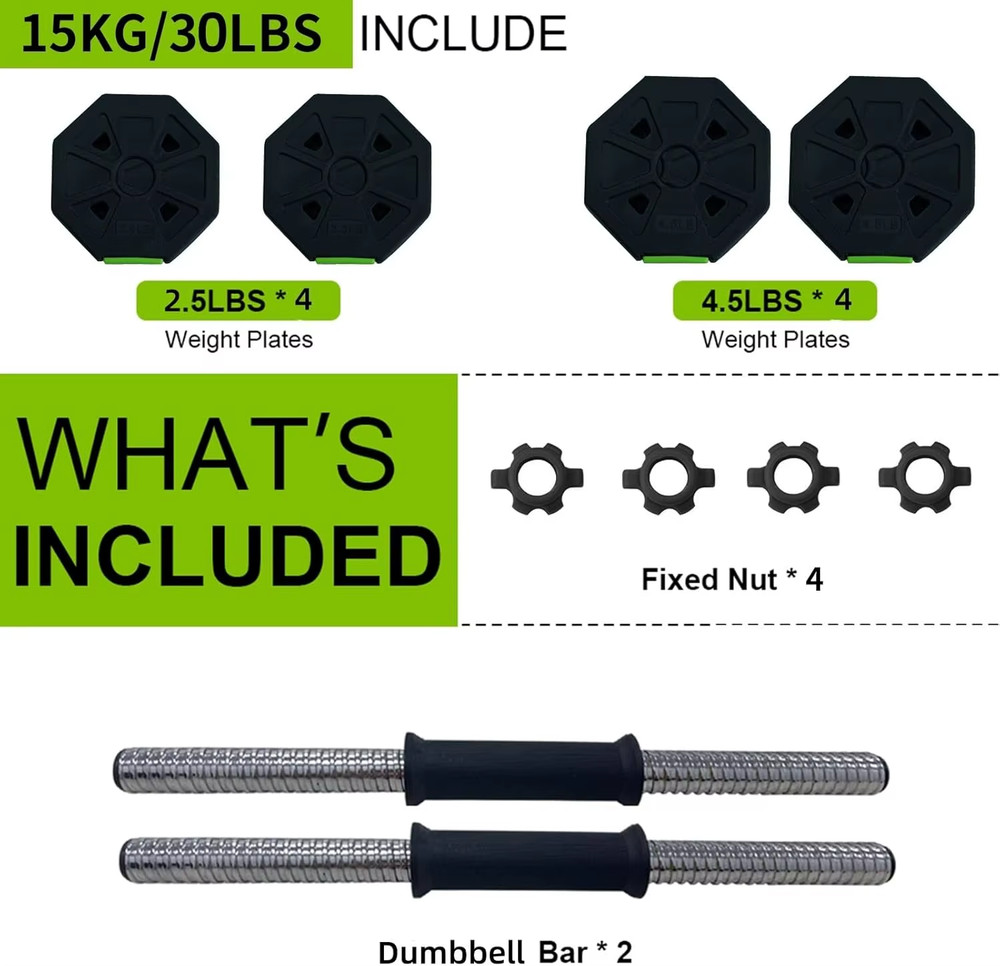 Versatile 2-in-1 Adjustable Dumbbell Set with Iron Handle for All Workouts