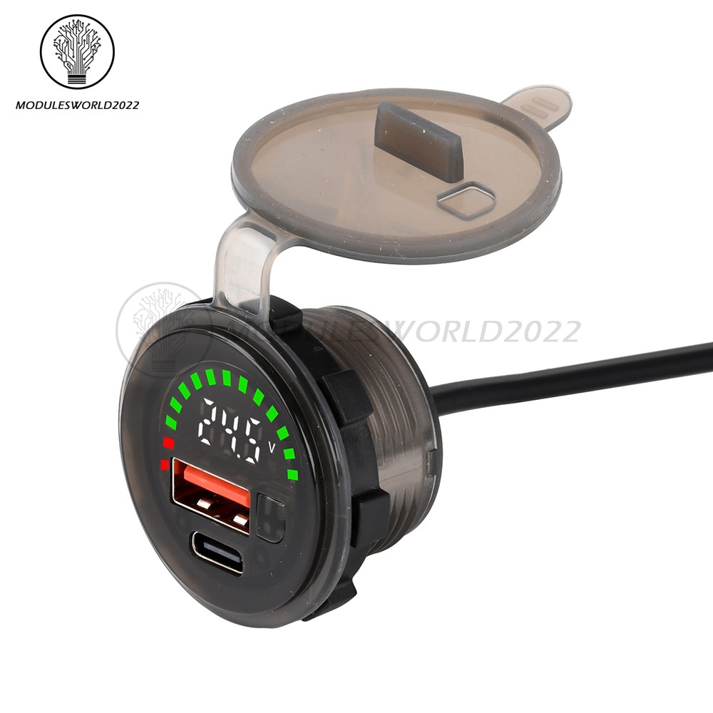 DC 7-30V Waterproof Digital Voltage Battery Capacity Level Indicator Voltmeter