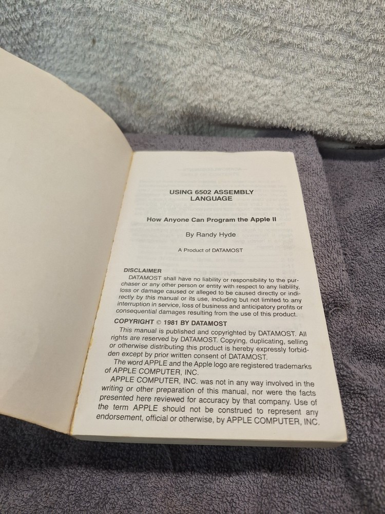 Using 6502 Assembly Language How Anyone Can Program The Apple II Vol 1 Hyde