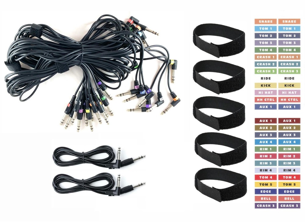 14 Cable Snake Wire Harness Kit for 2Box Drumit 5 and 5 MK II Drum Module Five