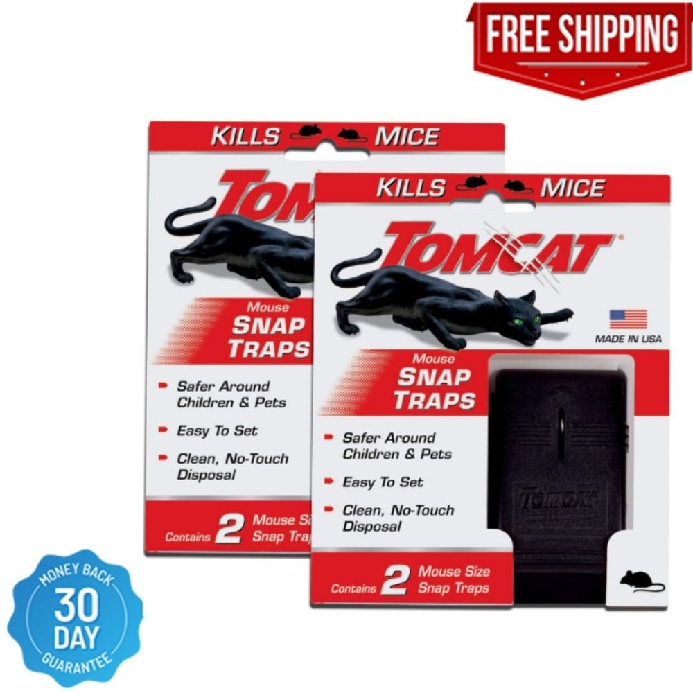 Tomcat Mouse Snap Trap, Effectively Kills Mice For Clean, No-Touch Disposal, 4