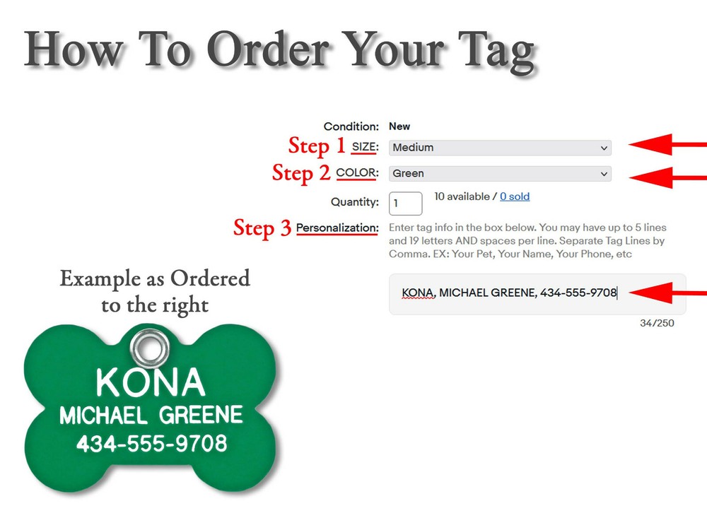 Plastic Bone Shape Pet ID Tags Custom Engraved Durable Dog Name Identification