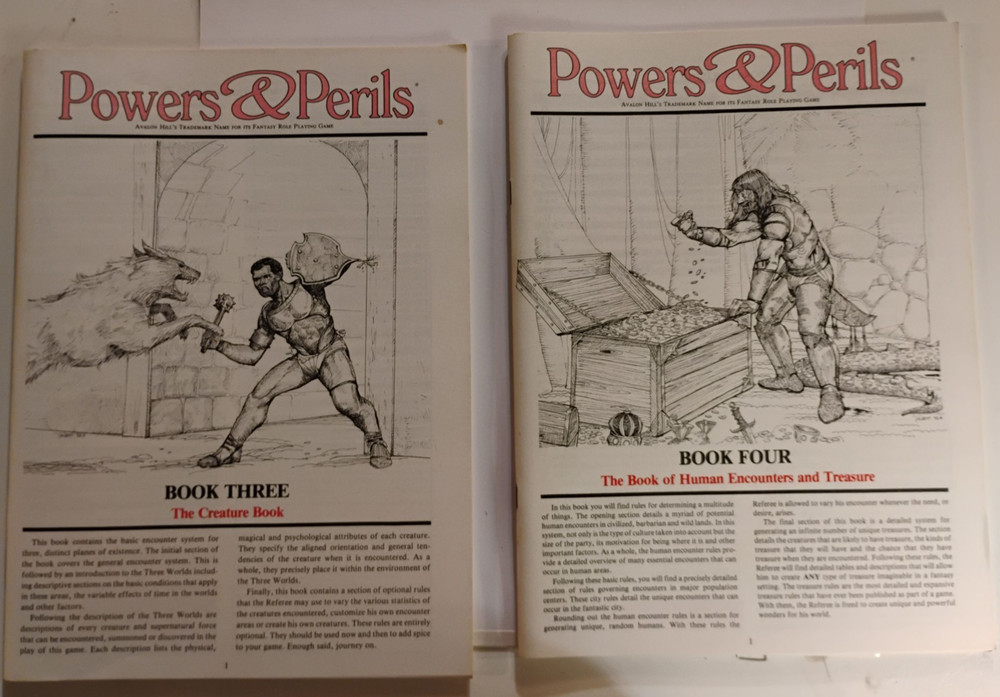 Powers & Perils Boxed Set (1984) Avalon Hill Complete + Bonus Book