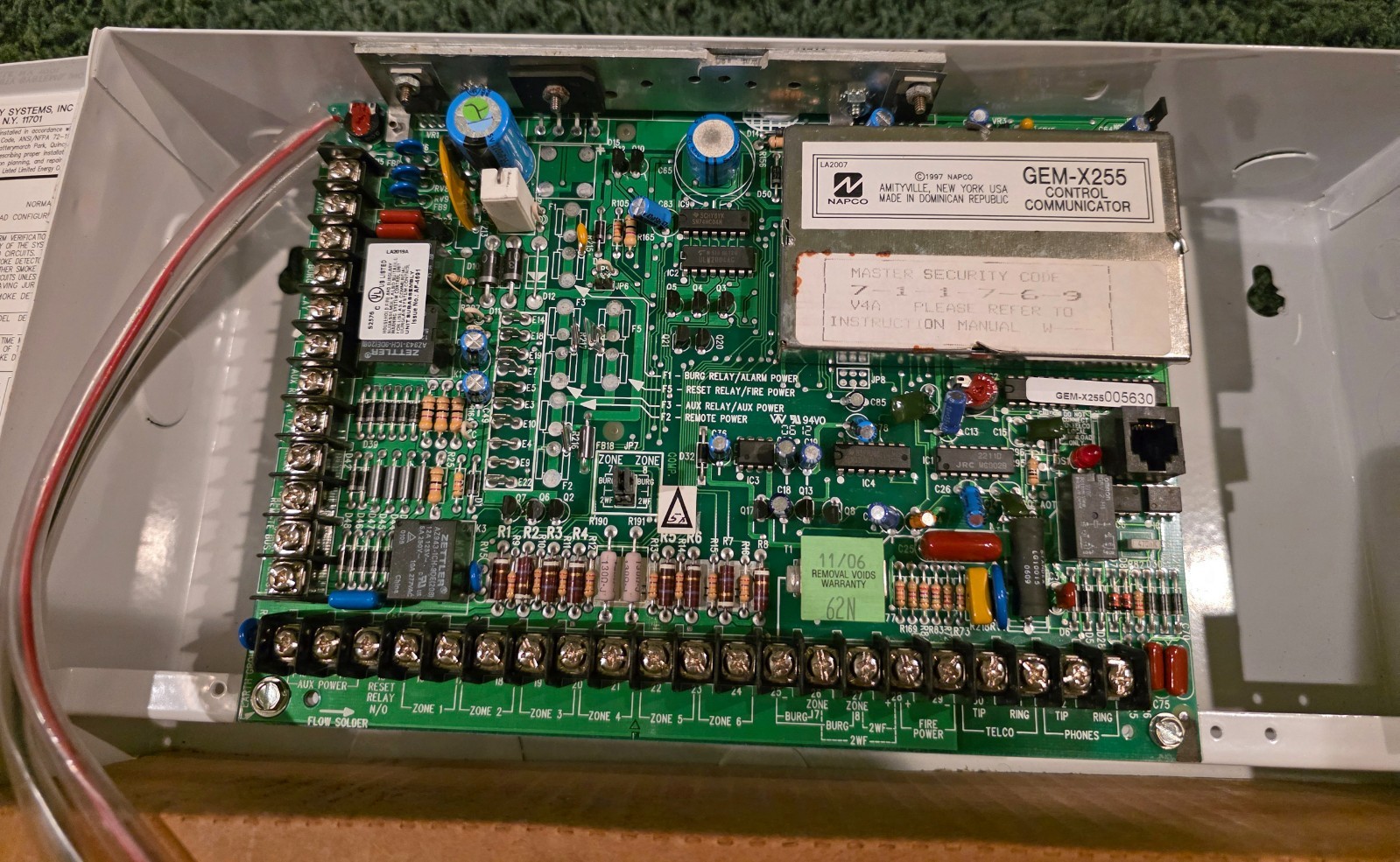 Unused Napco GEM-P1632 Control Panel ONLY