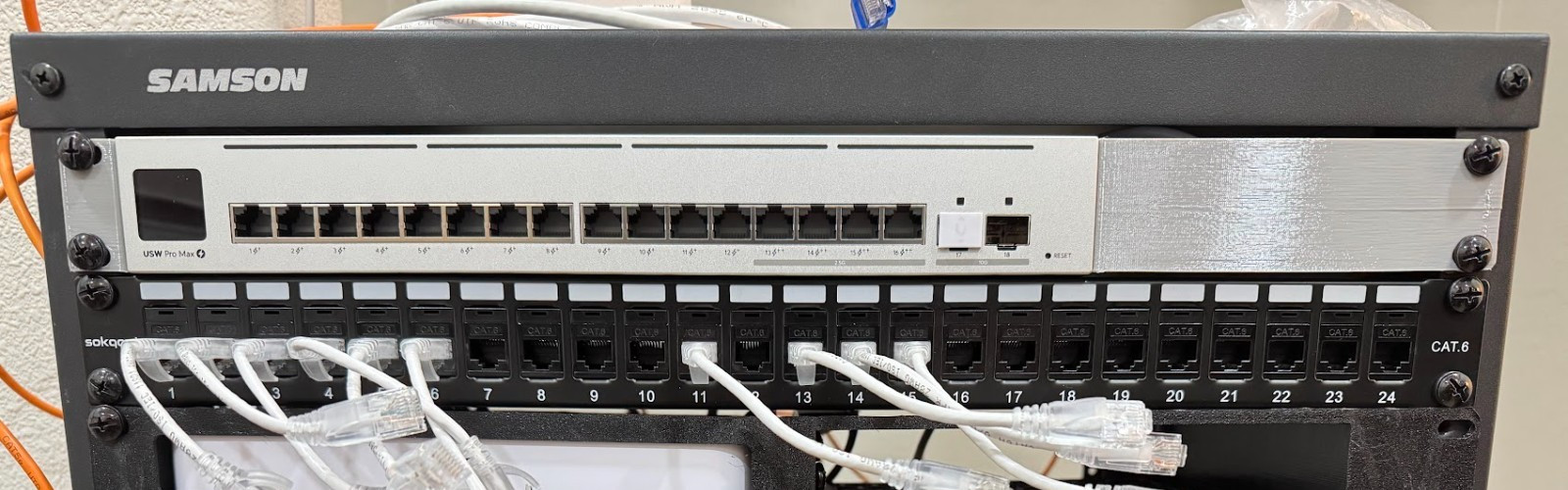 Rack Ear Mounts for Ubiquiti Unifi Pro Max 16 w/ PSU Tray + Mounting Screws