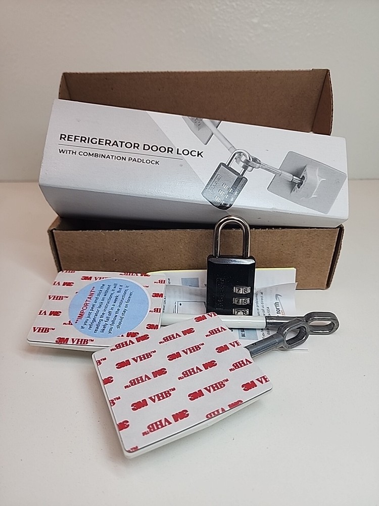 Refrigerator Lock Kit with Combination Lock, New Opened Box