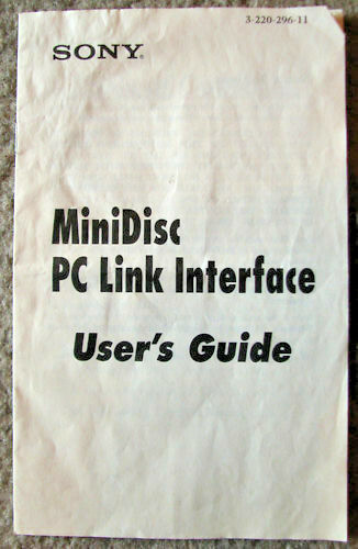 Sony Xitel AN1 PC Link USB Unit Original Manual Booklet