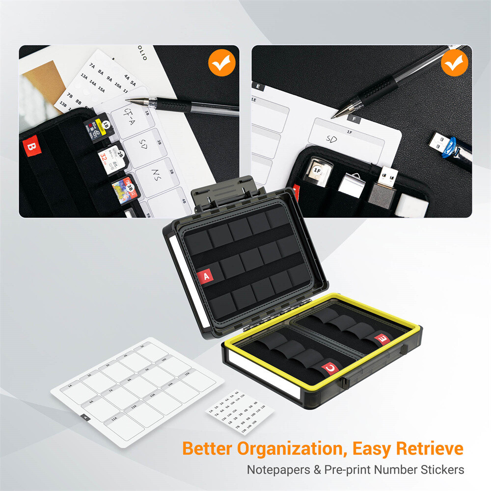 Memory Card Case Storage Holder for 16 USB Flash Drive Thumb +30 SD CF Type A