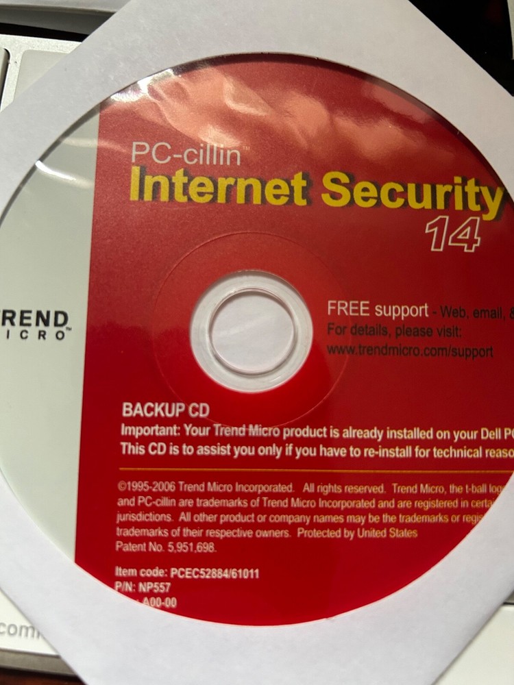 ⭐️⭐️⭐️⭐️⭐Trend Micro PC-cillin Internet Security 14 Backup Software Disc Only