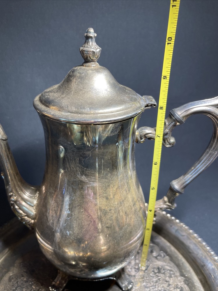 WM Rogers Silverplate POLISHED Coffee/Tea Service Set Pot/Creamer/Sugar/Tray