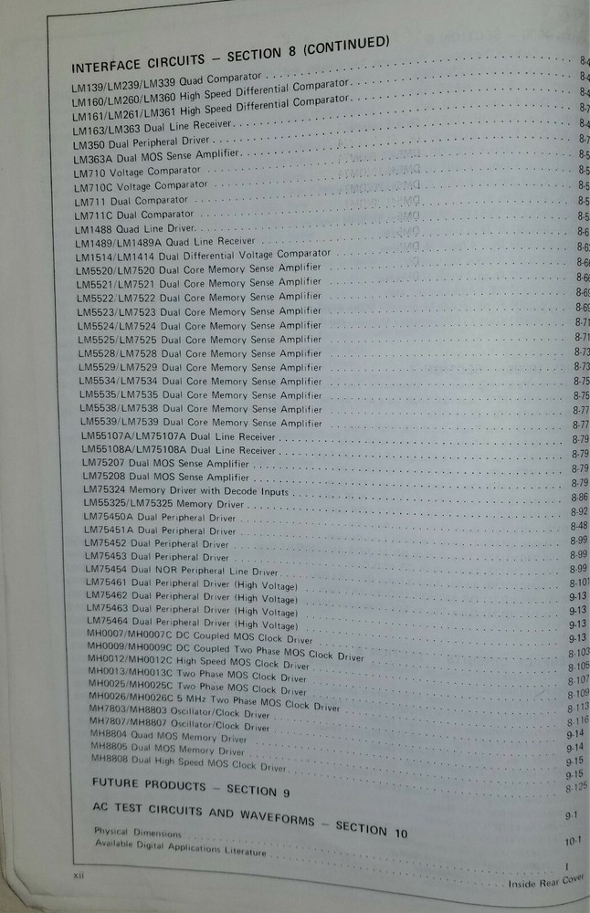 USED 1974 National Digital Integrated Circuits Databook