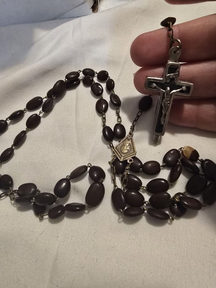 Antique Real Seed Rosary Catcombe Roma Secret Compartment See Pictures *read