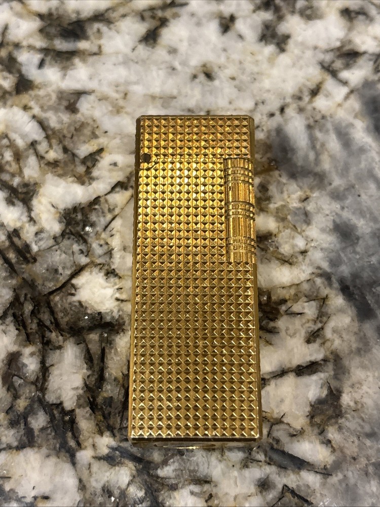 Dunhill Square Roller Gas Lighter All Pattern Gold GOLD