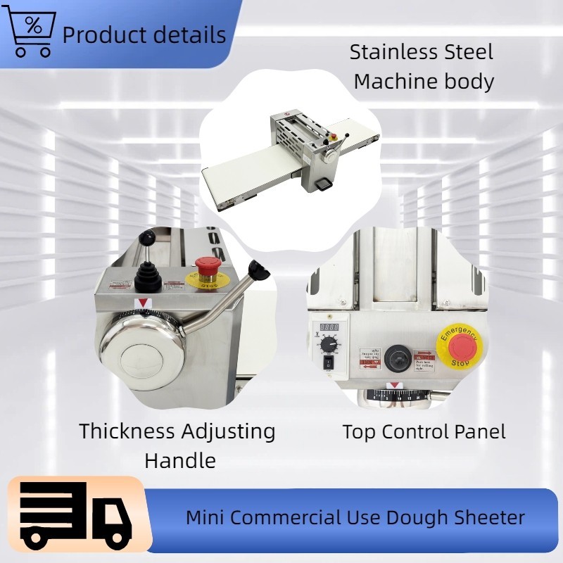 110V Desktop Electric Dough Sheeter Electric Foldable Dough Pressing Roller