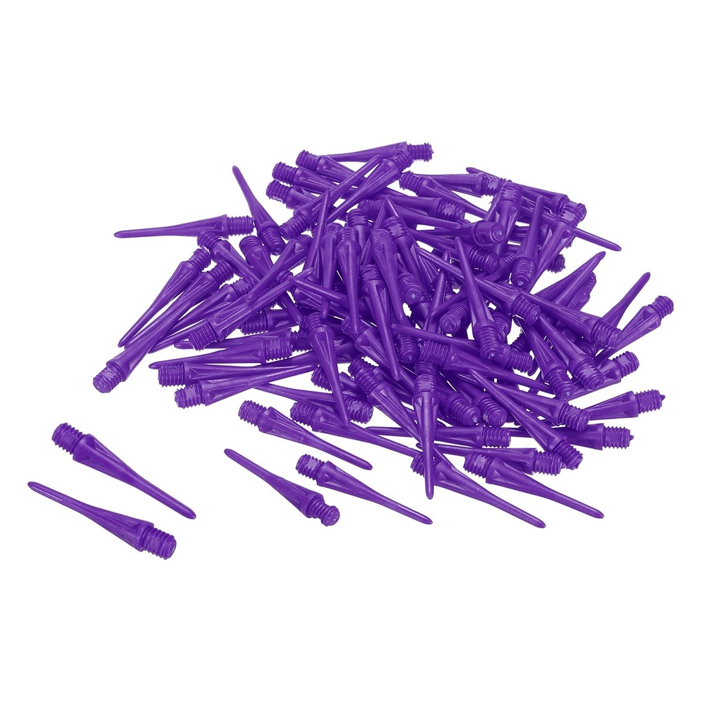 Plastic Dart Tips 2BA Thread Soft Dart Tips Plastic Tip Purple, 60Pcs