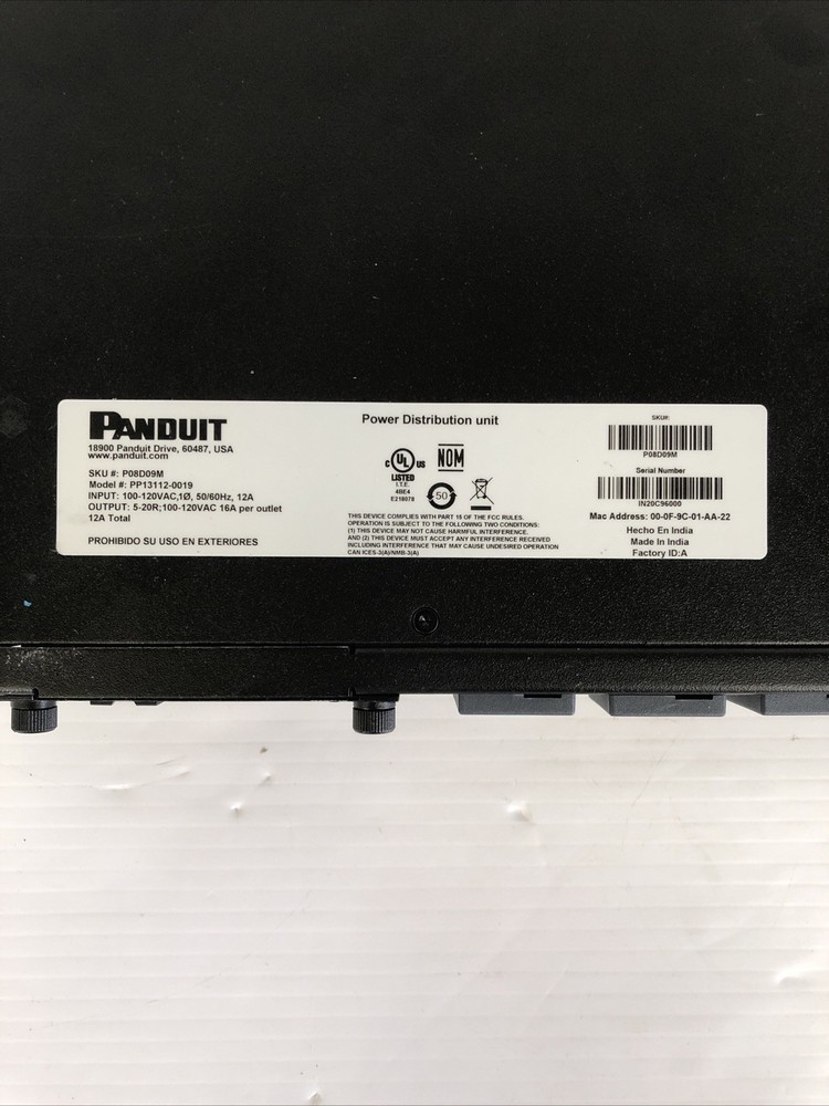 Panduit P08D09M Power Distribution Unit