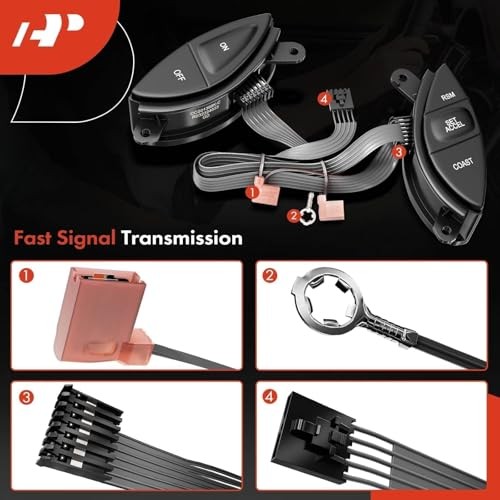 Steering Wheel Mounted Cruise Control Switch Buttons Kit Compatible with Ford