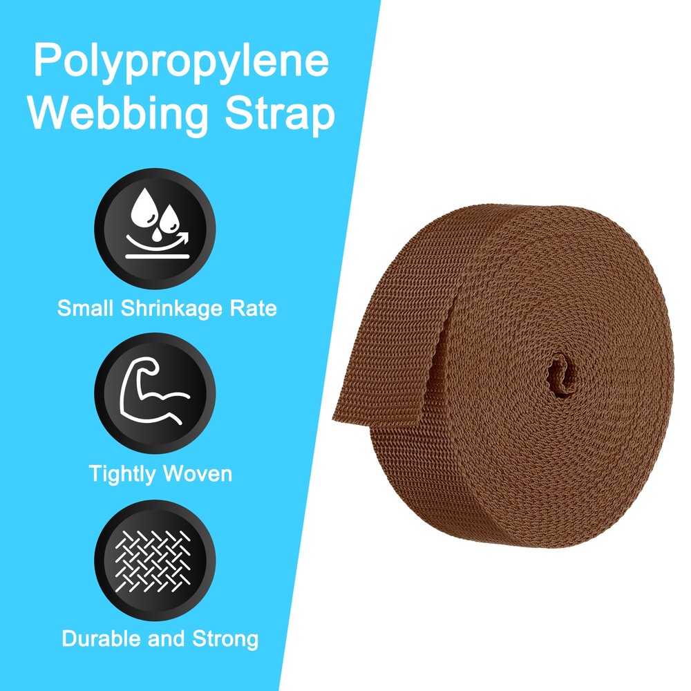 10 Yard Webbing 1.5 Inch Polypropylene Webbing Strap Chair Straps Brown