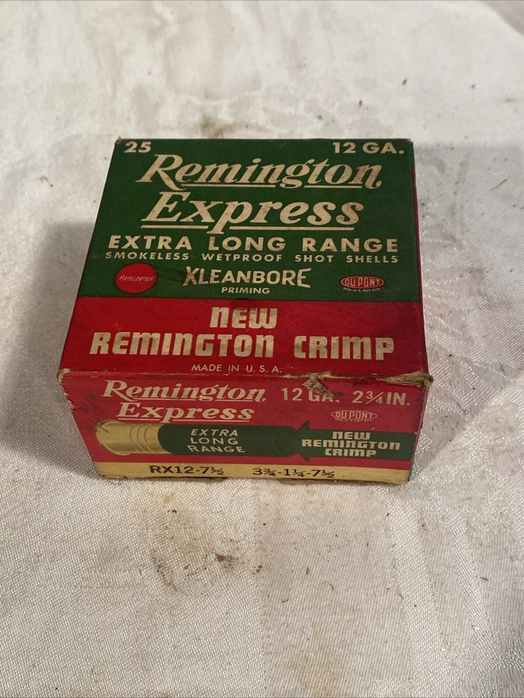 Vintage Remington Express Extra Long Range 12ga Shotgun Shell Ammo Box EMPTY