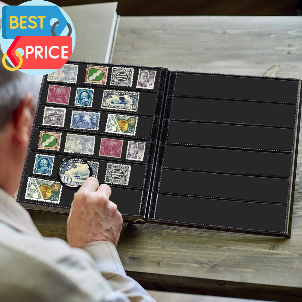 20 Sheets Stamp Pages Collector Stamp Collecting Album Binder Standard 9 Hole