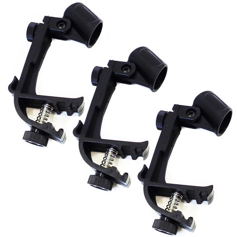 Adjustable Drum Rim Mic Mount Clamp 3 Pack