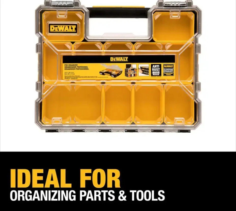 DEWALT DWST14925 10-Compartment PRO SMALL PARTS ORGANIZER STACKABLE TOOL BOX
