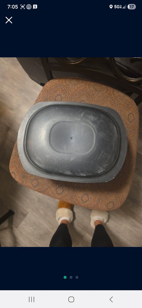 Tupperware Gray Oval Microwave Safe Plastic Baking Dish 3.3L with Lid