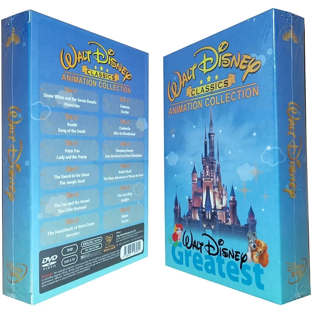 Walt Disney Classics 24-Movies Film Animation (DVD 12-Disc Box Set) new