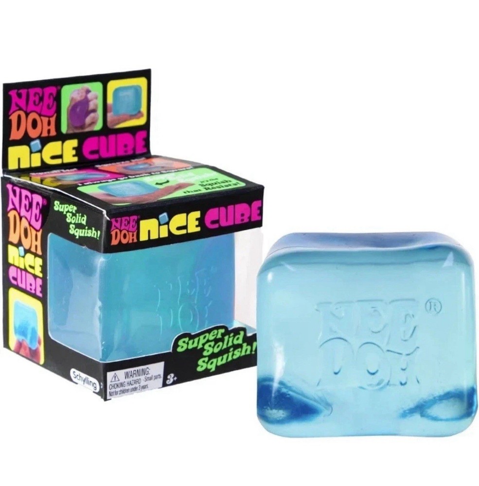 Nee Doh Nice Cube - Super Solid Squish! (Blue) - Brand New/Factory Sealed! CE