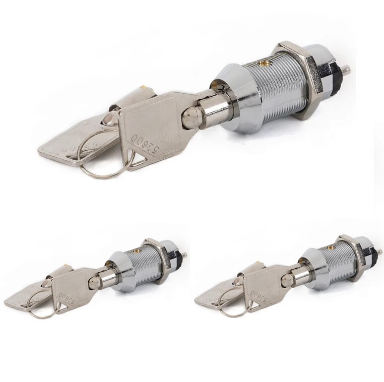 3 Electrical Barrel Switch Key Removable In ON/OFF Position Keyed Alike