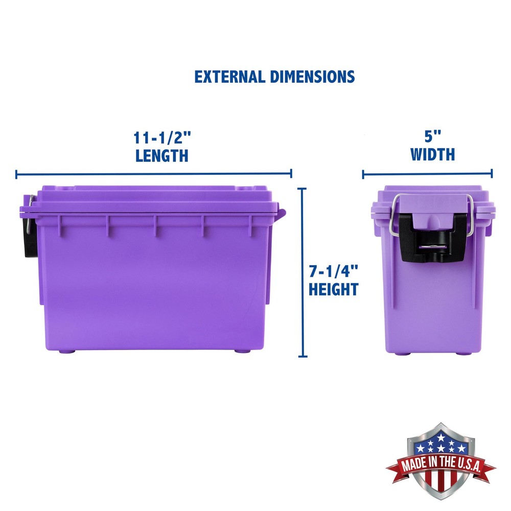 Sheffield 12632 Ammo Storage Box, Stackable .30 Cal Standard Single, Purple