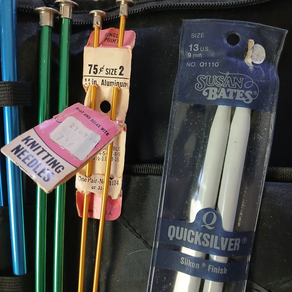 Mixed Lot Knitting Needles and case