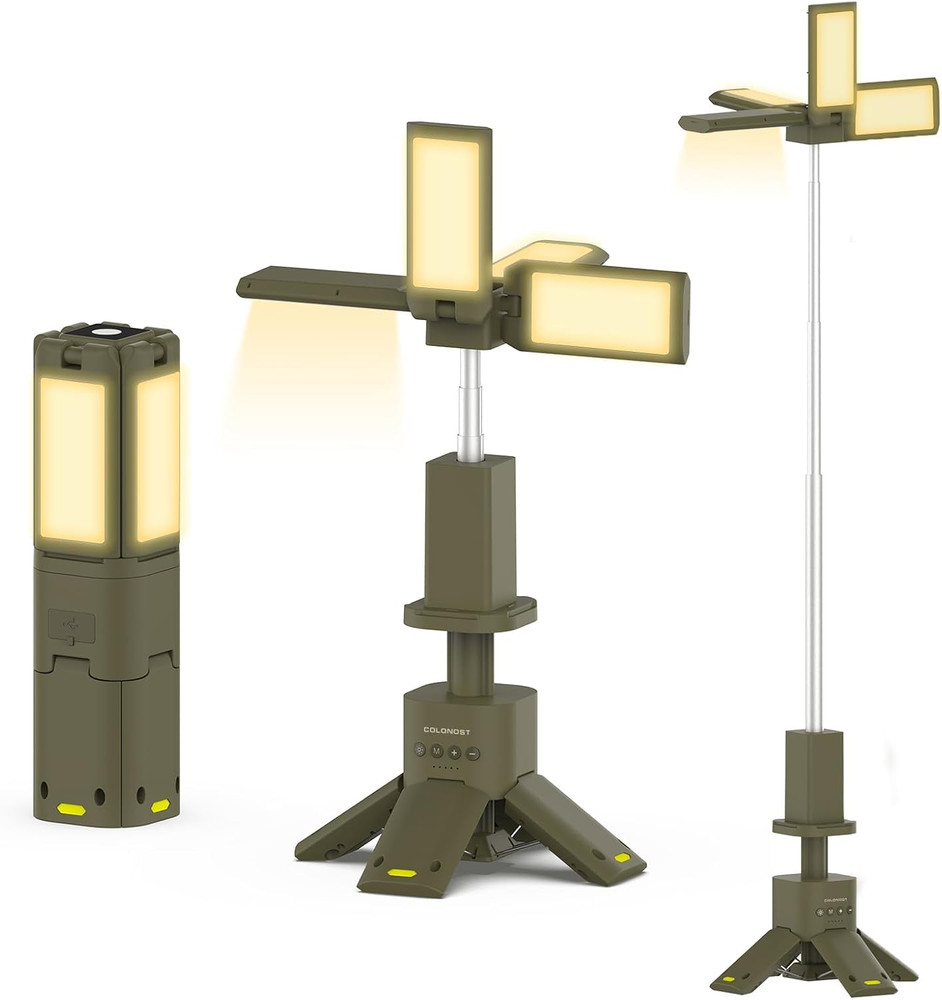 Wireless Magnetic Camping Light with Telescoping Pole (285-1100Mm) - 3 Mode Dimm