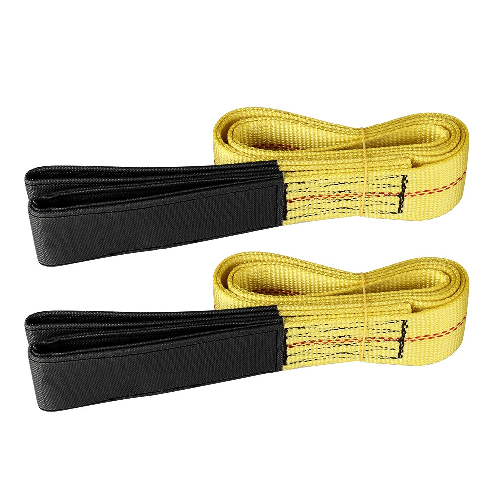 2Pcs 9000LBS Heavy Duty Flat Lifting Sling Strap Eye Polyester Webbing 6' x 2"
