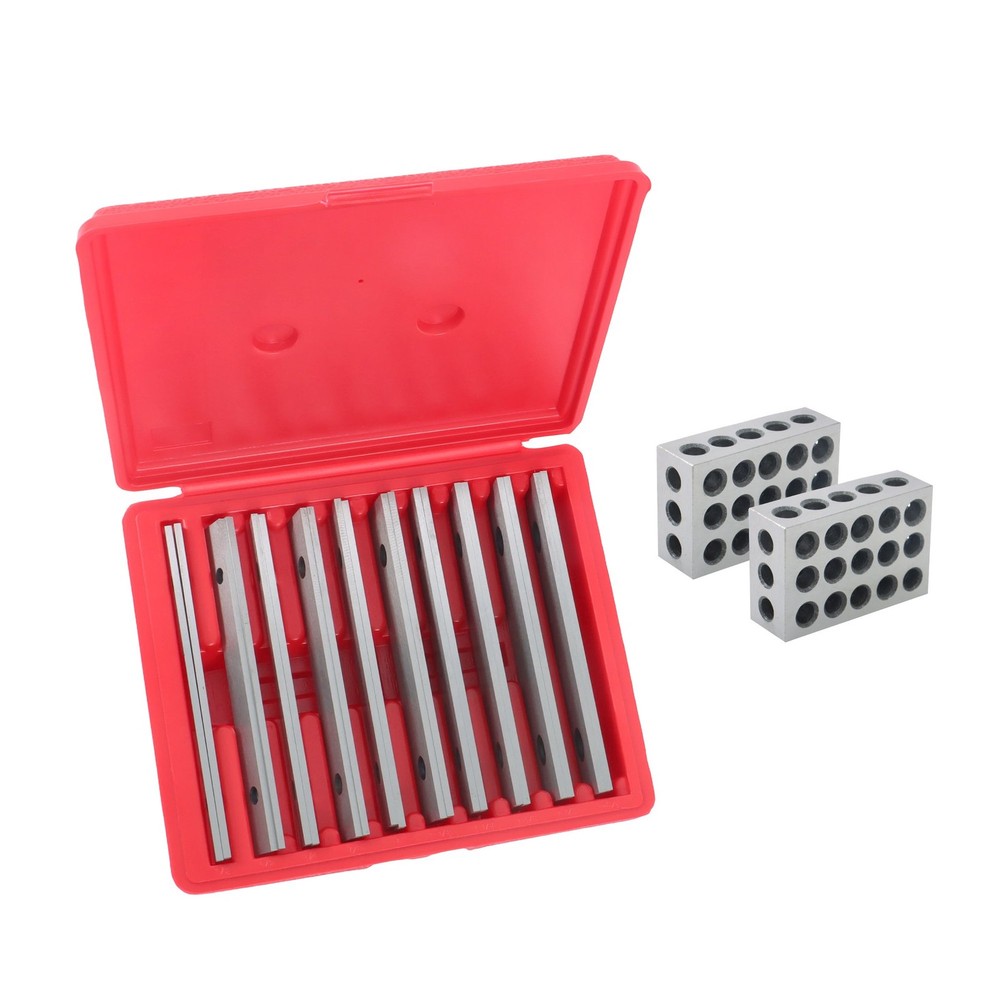 1/8" Thin Parallel Set with 1 Matched Pair 1-2-3 Blocks, 23 Holes Each