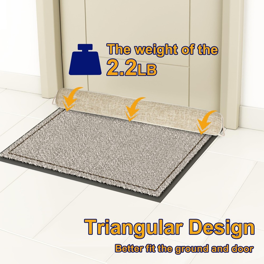 30"Weighted Under Door Draft Stopper -Triangular Blocker with Hook Loops
