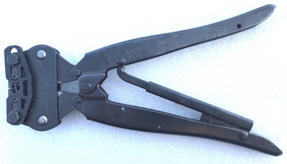 AMP PROFESSIONAL MODEL 69656-E TYPE OB COAXICON PIN CRIMPING TOOL + INSTRUCTIONS