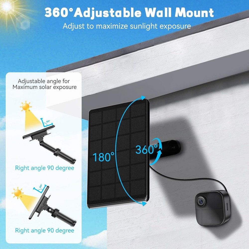 4 Pack 6W Solar Panel for Blink Camera, 2500mAH Panel Compatible with Blink