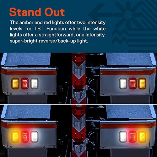 TRUE MODS 4pc 5x3 3x5 Inch Rectangle LED Trailer Tail Light Kit 4 Pack White