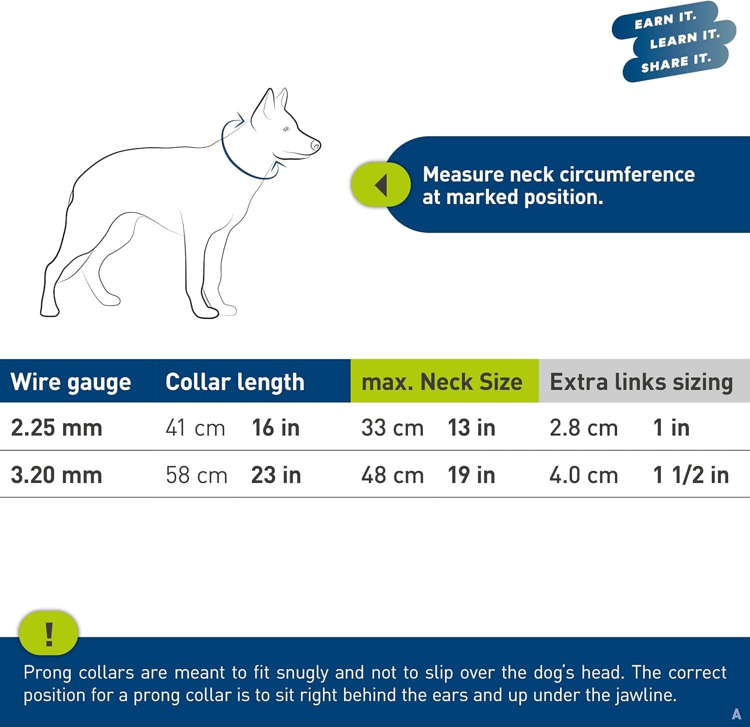 USED-Sprenger-Stainless Steel Training Dog Collar w/ClicLock Buckle-2.25mm/16"